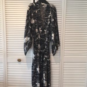 Long Black & White Dragon Kimono